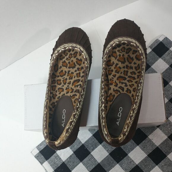 ALDO Women's  Clay Wedge Brown Suede Leather Shoes Size 5 - Picture 7 of 10